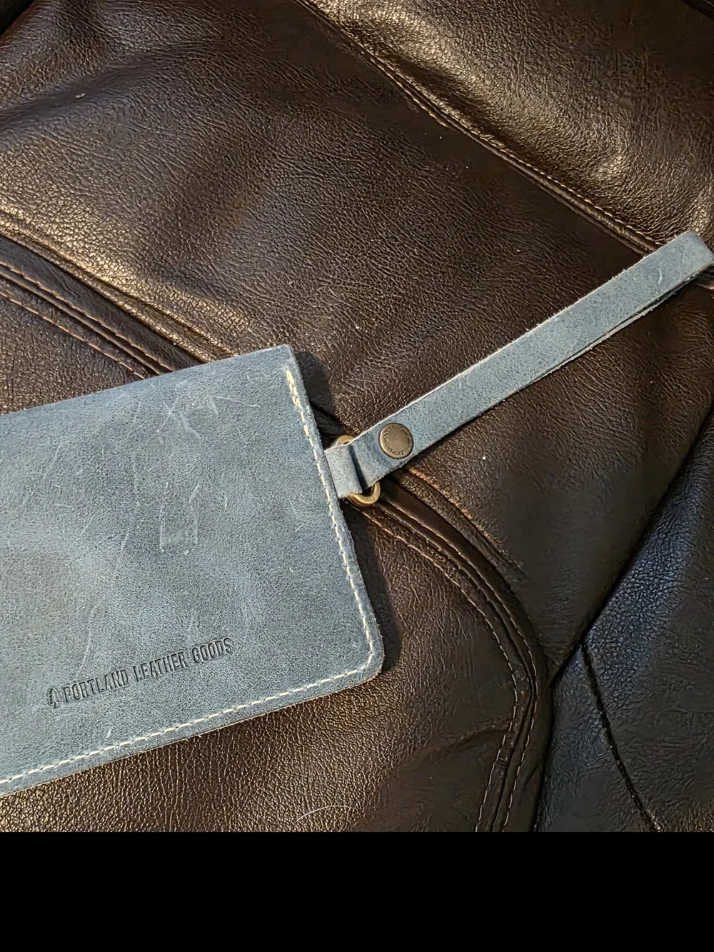 Portland Leather Goods Envelope Wristlet Unknown Blue